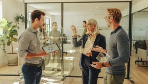 Direction générale en réunion au Kirchberg validant la stratégie d'équité salariale 2026.